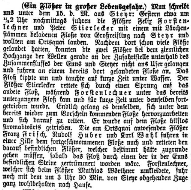 Flösserunfall 1901